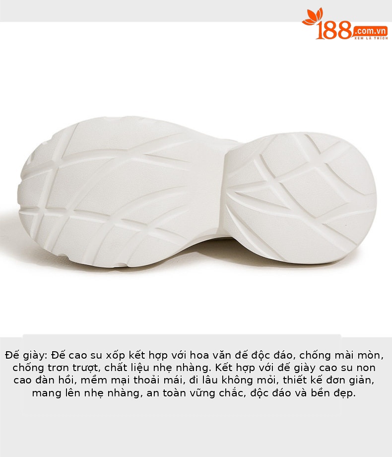 Dép sandal nữ quai chữ V đế wedge gót cao 8 cm — Bạc, Trắng chi tiết 7