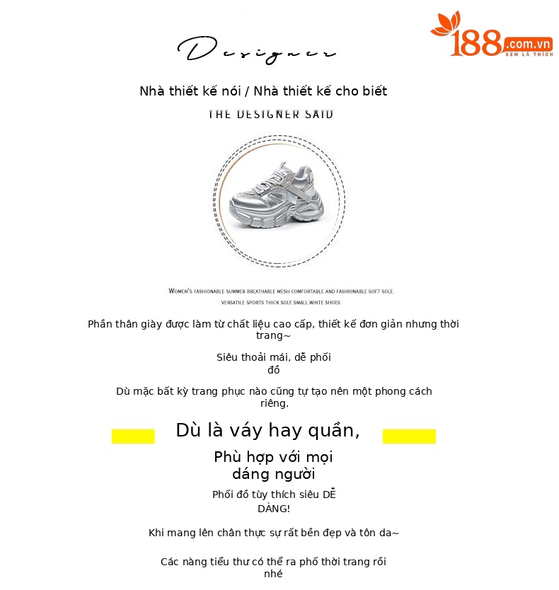 Giày sneaker chunky nữ đế dày độn cao bên trong phong cách thời trang mạng mới hè 2026 — M2831 màu tím, M2831 bạc, M 2831m màu chi tiết 4