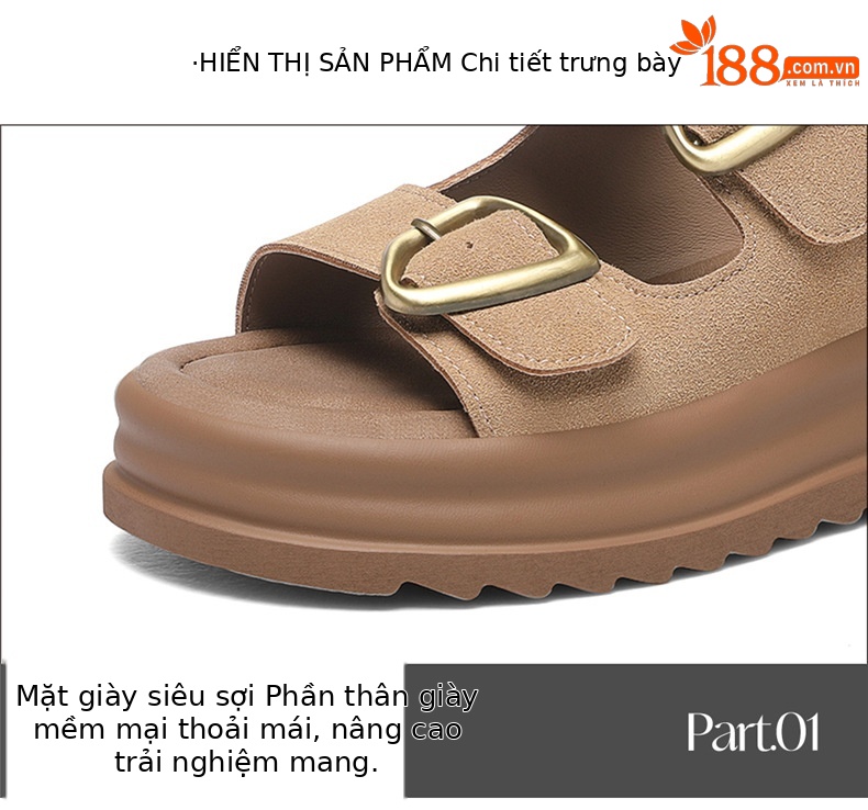 Dép sandal nữ quai chữ V đế dày thời trang mùa hè 2026 — 7138 màu cát, 7138 màu bí ngô chi tiết 15