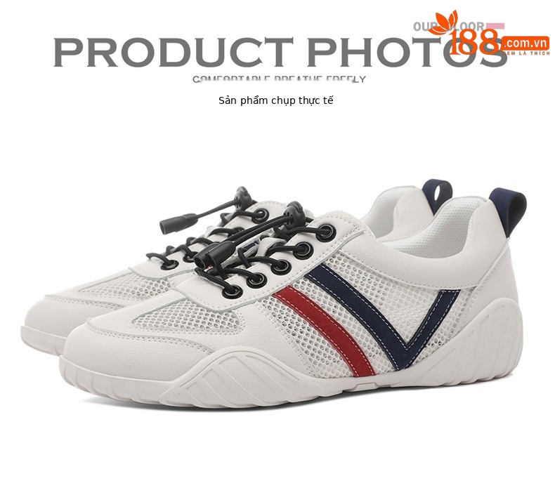 Giày sneaker nữ lưới thoáng khí đế bằng mẫu mới 2025 — 9160-2 (kiểu thoáng khí) màu trắng, 9160-2 (kiểu thoáng khí) màu be chi tiết 13
