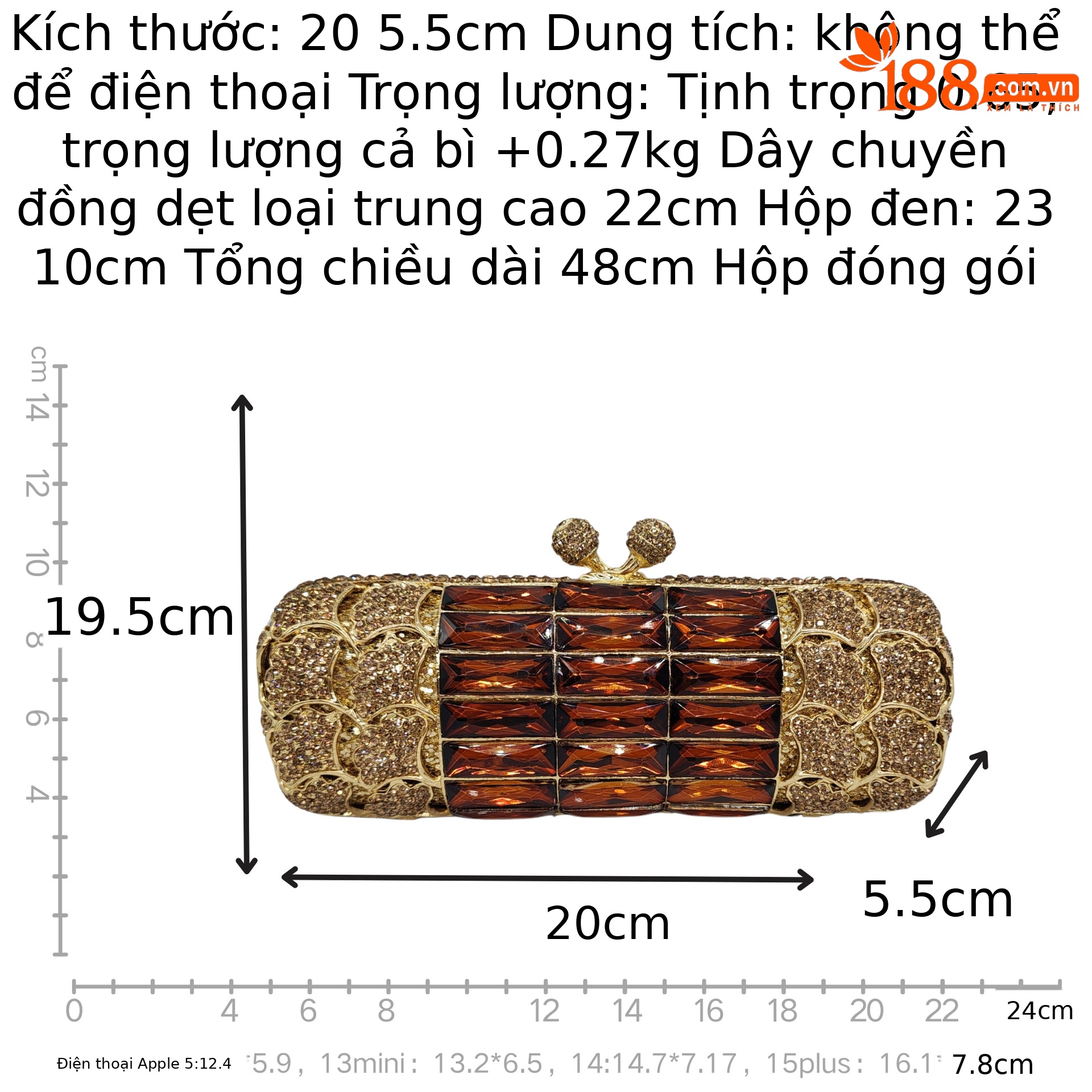 Túi clutch nữ đính đá vàng chanh dự tiệc cao cấp — vàng chi tiết 9