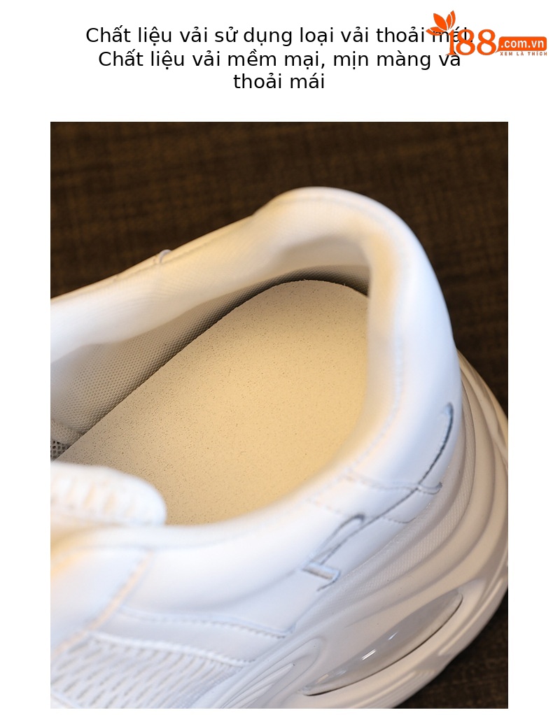 Giày sneaker chunky nữ đế dày tăng chiều cao mặt lưới thoáng khí — màu be chi tiết 8