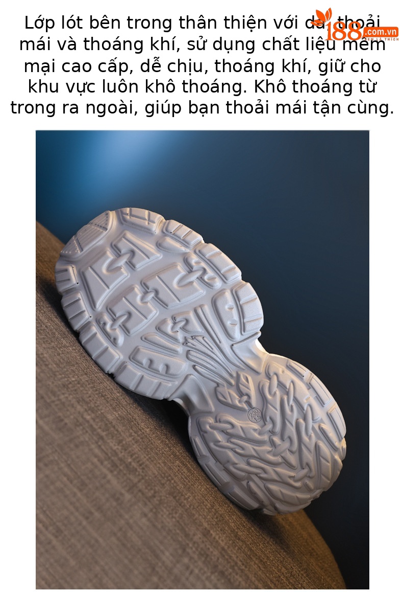 Giày sneaker chunky đế dày tăng chiều cao lưới thoáng khí mùa hè nữ HS9157-66 — Màu trắng chi tiết 9