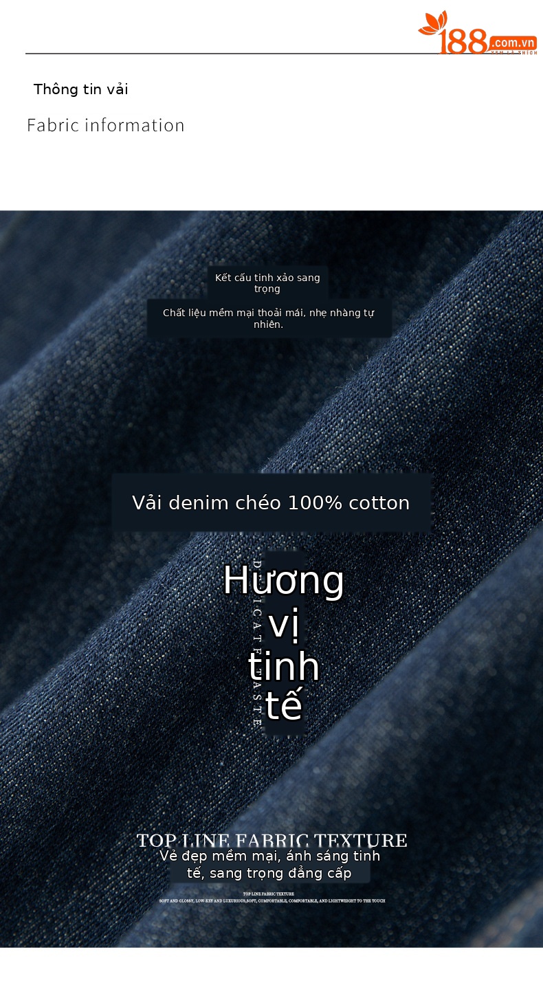 Váy denim nữ cổ ve phong cách Pháp retro Hồng Kông — Màu xanh lam chi tiết 3