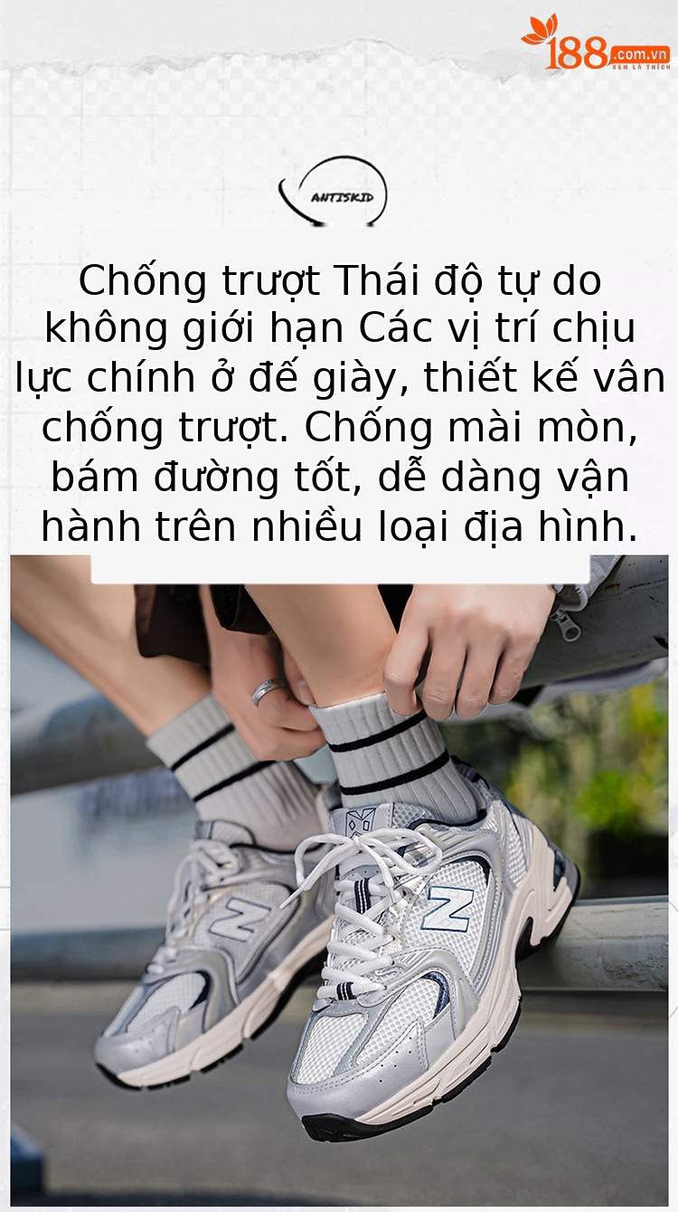 Giày thể thao chunky đế dày tăng chiều cao phong cách thời trang — 530 xanh lục xám chi tiết 10