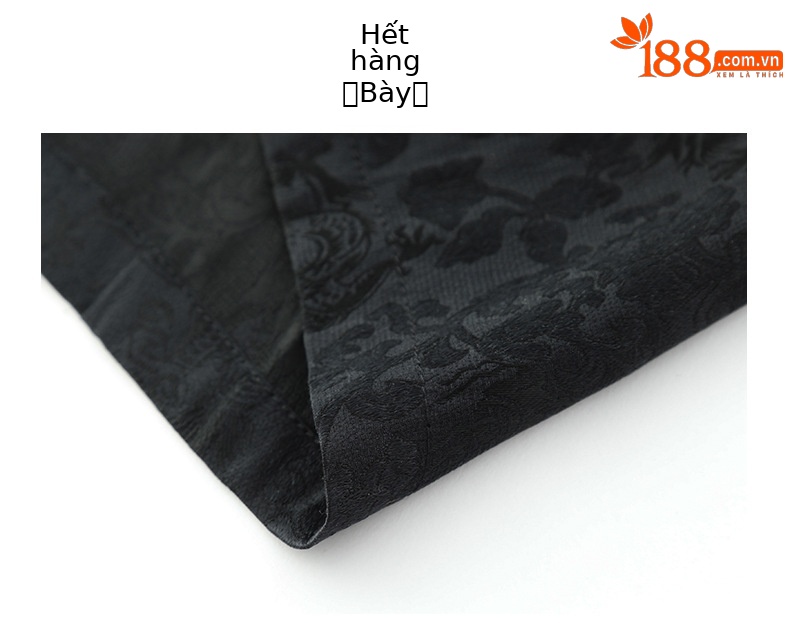 Bộ đồ lụa tơ tằm nam ngắn tay phong cách Trung Quốc — Bộ đồ dài tay nhăn G màu đen chi tiết 15