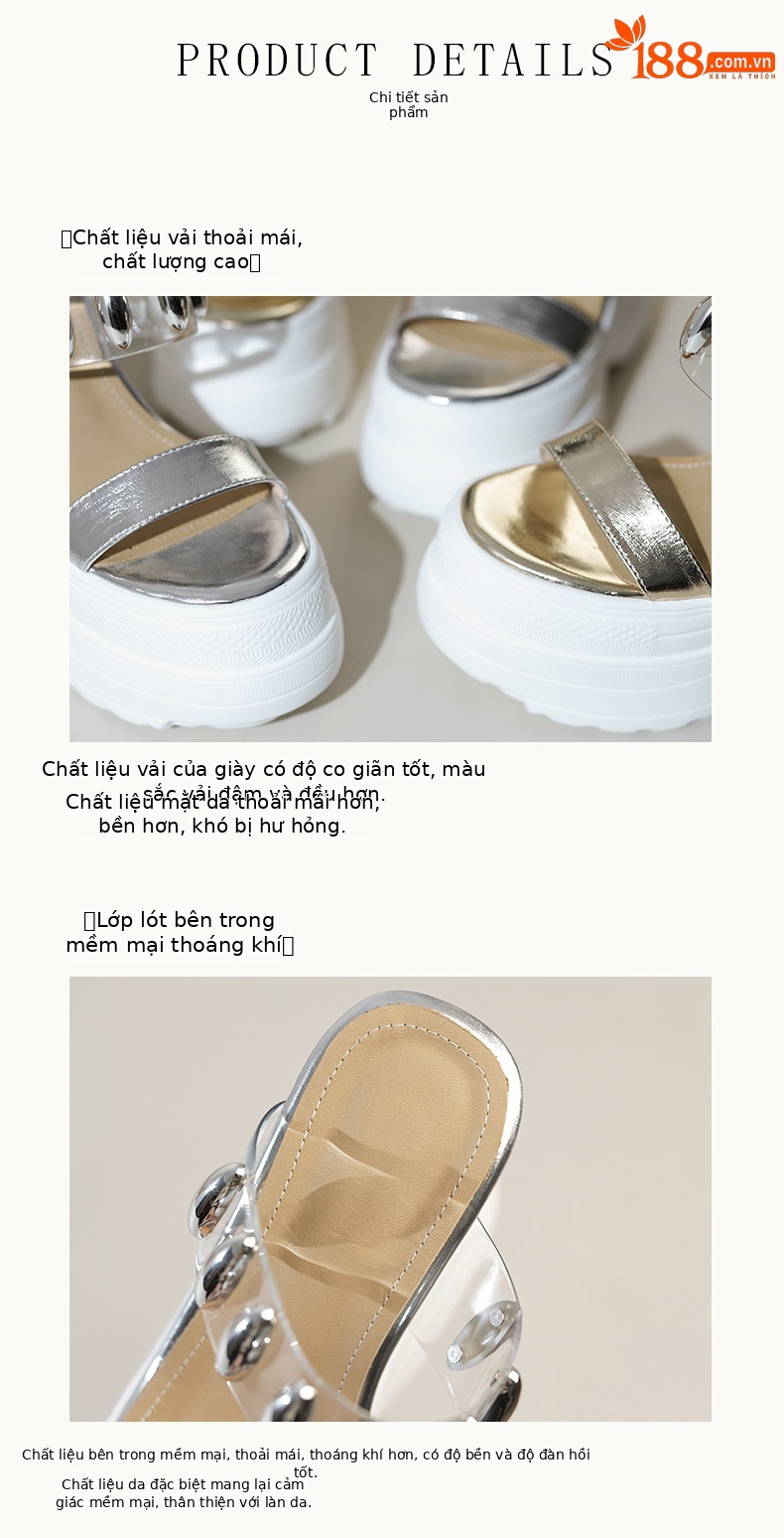 Dép xỏ ngón đế xuồng siêu cao gót 14cm Yichuan – Sandal hè tăng chiều cao — vàng, bạc chi tiết 7