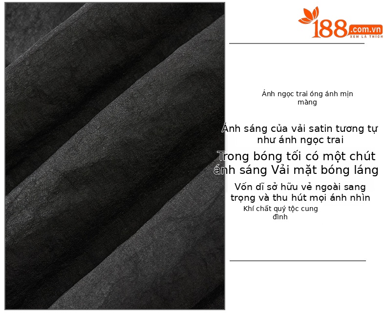 Quần tây nam ống côn vải sợi mây thơm mùa hè, chất lụa tơ tằm cao cấp, phong cách Trung Quốc — Màu đen Y25B008 chi tiết 8