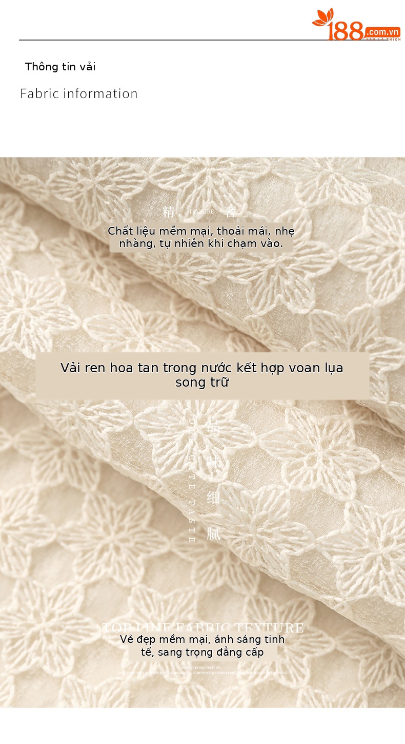 Váy maxi ren hoa hòa tan kết hợp voan crepe xếp ly tay ngắn — Màu mơ chi tiết 3