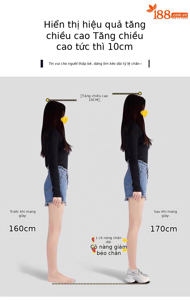 Giày sneaker nữ đế dày chunky, mặt lưới thoáng khí, gắn đá, dán Velcro — Màu trắng chi tiết 4