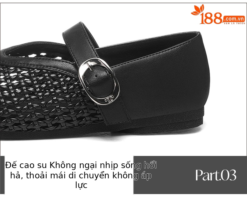 Giày bệt nữ mũi tròn mặt lưới thoáng khí quai khuy ngang đế bằng phong cách cổ điển — 7125 Màu đen, 7125 màu be chi tiết 17