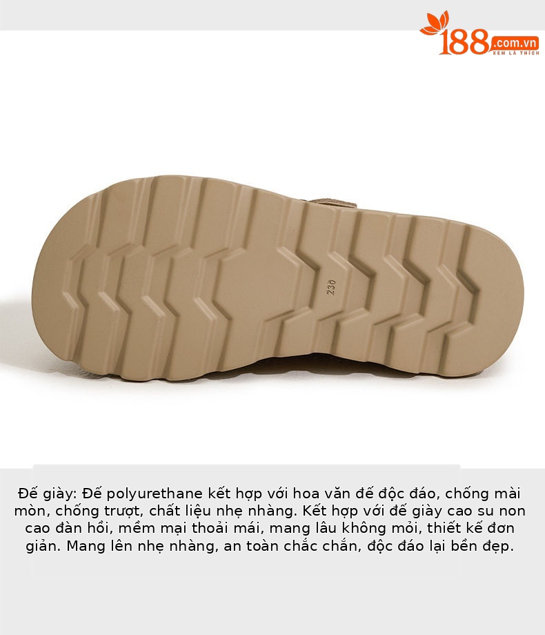 Sandal nữ Birkenstock da thật quai chữ V đế dày mùa hè — Lạc đà, Mơ chi tiết 7