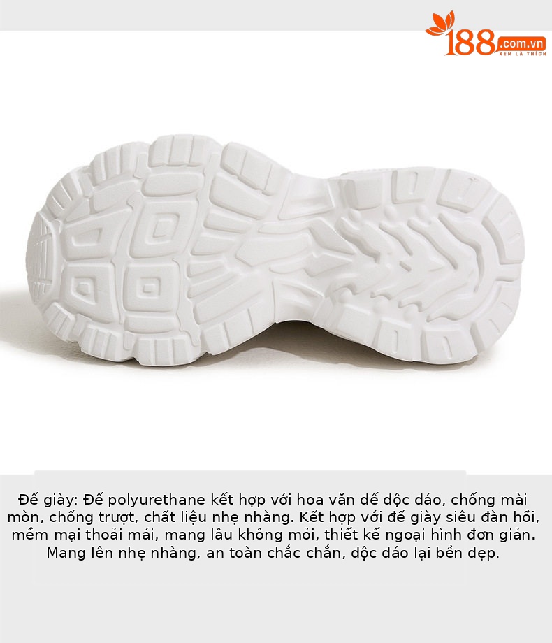 Giày sneaker nữ đế dày chunky tăng chiều cao lưới thoáng khí mùa hè — Trắng, Bạc chi tiết 7