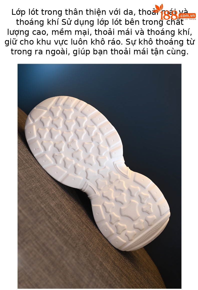 Giày sneaker nữ đế dày lưới thoáng khí HY5166 — màu be chi tiết 9