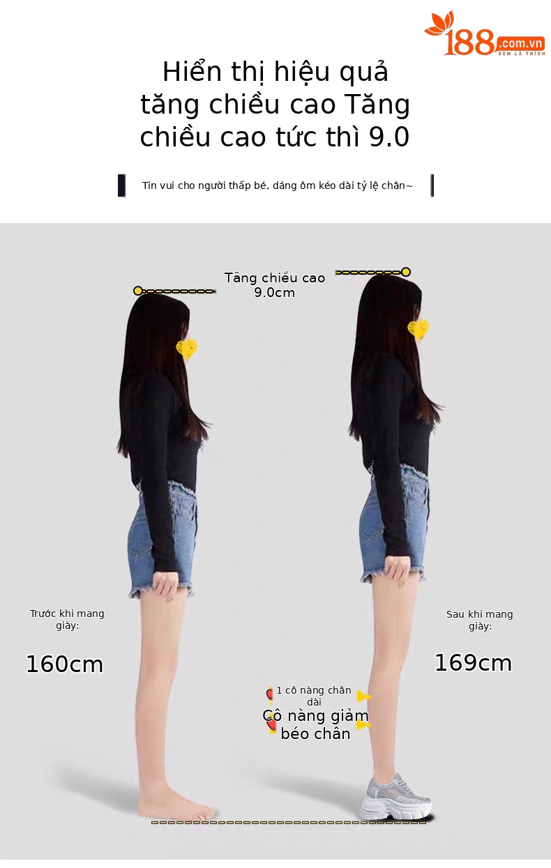 Giày sneaker nữ đế dày lưới thoáng khí đính đá rhinestone — Màu trắng chi tiết 4