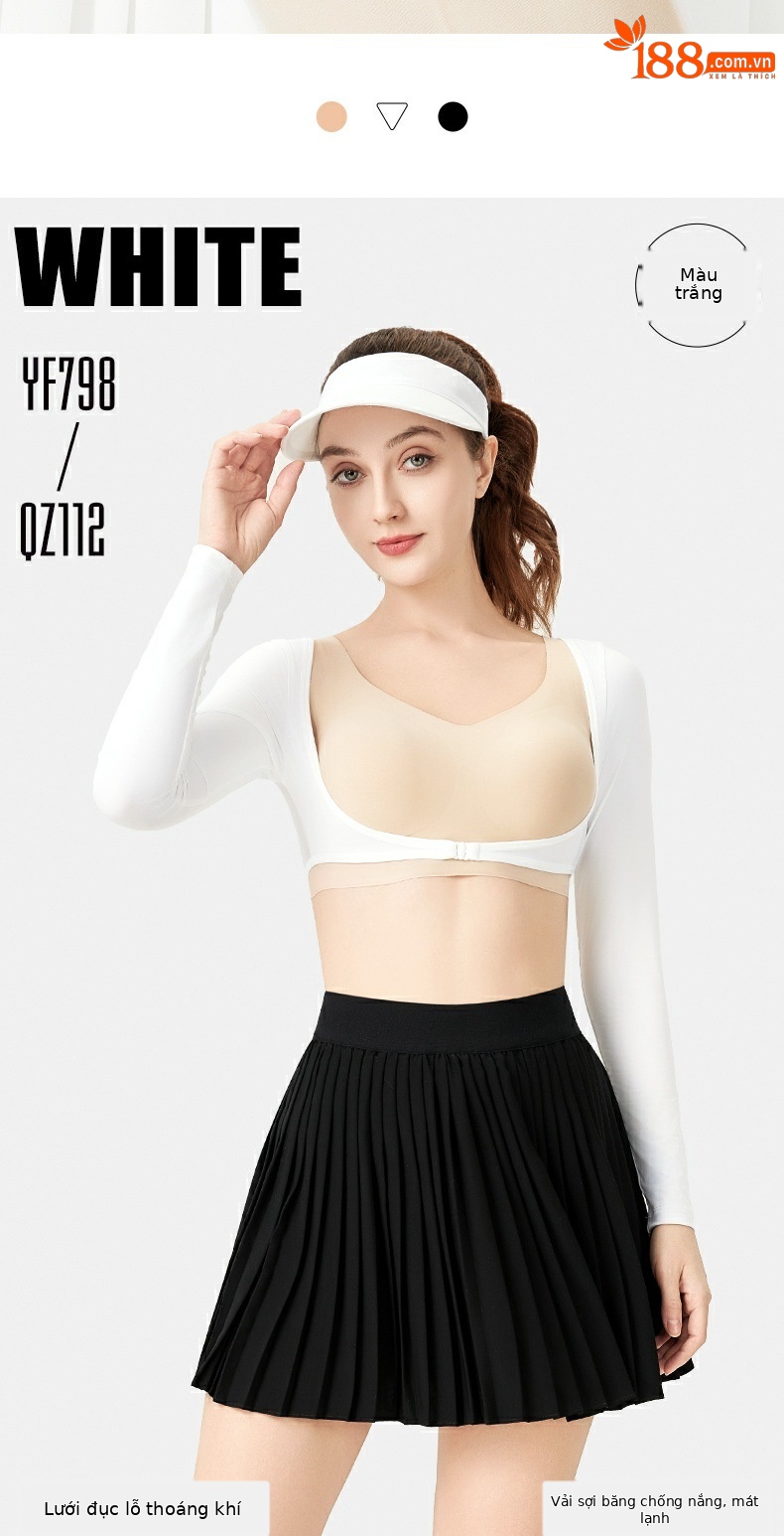 Áo chống nắng nữ dài tay Ice Silk UPF50+ mùa hè — Áo sơ mi đáy trắng YF798 [UPF50+/lụa băng mát/mesh thoáng khí/độ đàn hồi và mềm mại cao] chi tiết 6