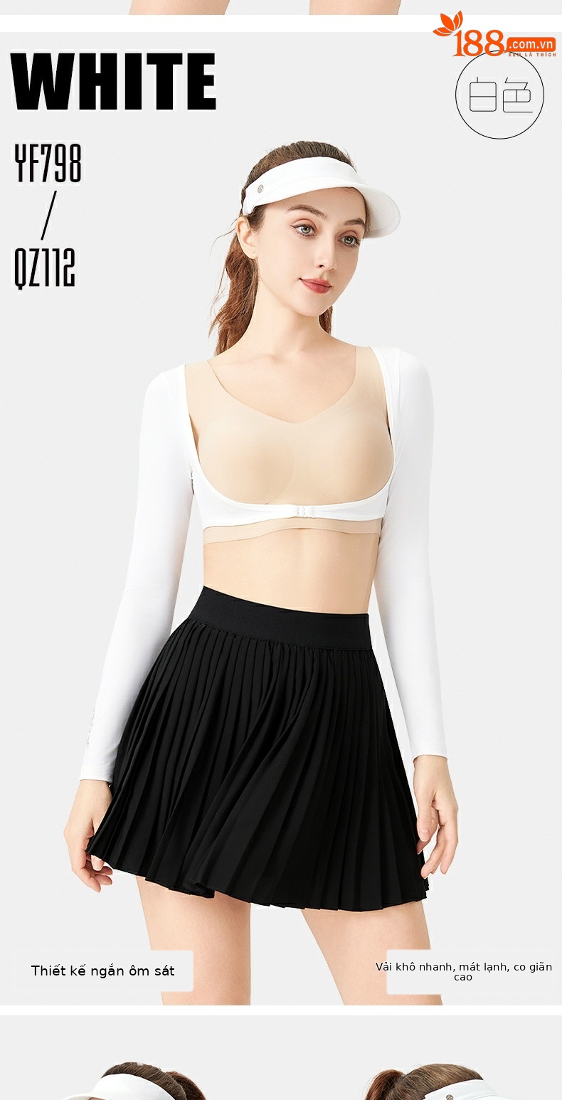 Áo chống nắng nữ dài tay Ice Silk UPF50+ mùa hè — Áo sơ mi đáy trắng YF798 [UPF50+/lụa băng mát/mesh thoáng khí/độ đàn hồi và mềm mại cao] chi tiết 7