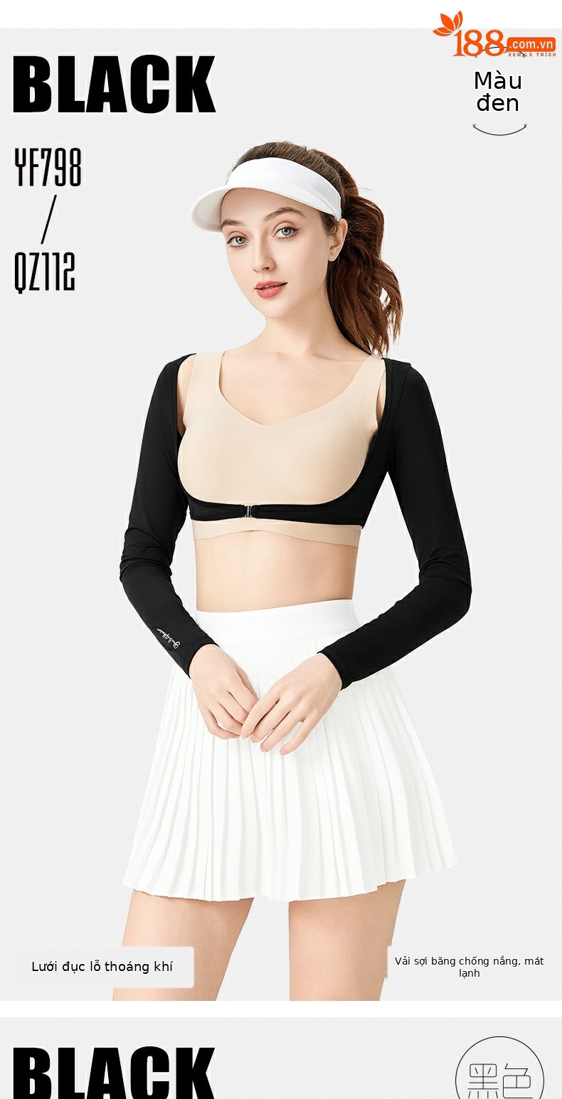 Áo chống nắng nữ dài tay Ice Silk UPF50+ mùa hè — Áo sơ mi đáy trắng YF798 [UPF50+/lụa băng mát/mesh thoáng khí/độ đàn hồi và mềm mại cao] chi tiết 9