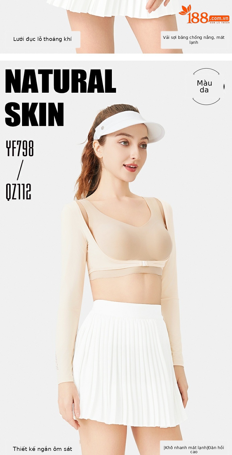 Áo chống nắng nữ dài tay Ice Silk UPF50+ mùa hè — Áo sơ mi đáy trắng YF798 [UPF50+/lụa băng mát/mesh thoáng khí/độ đàn hồi và mềm mại cao] chi tiết 4