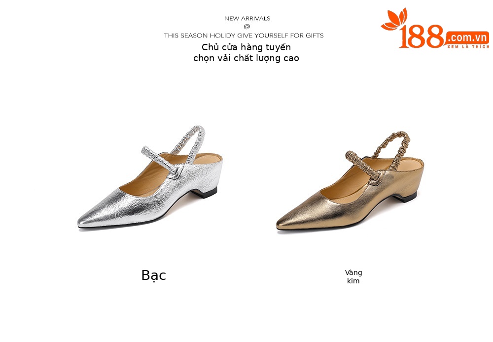 Sandal cao gót nữ mũi nhọn bít mũi da cừu kiểu Pháp, gót cao 9 cm — Màu vàng chi tiết 4