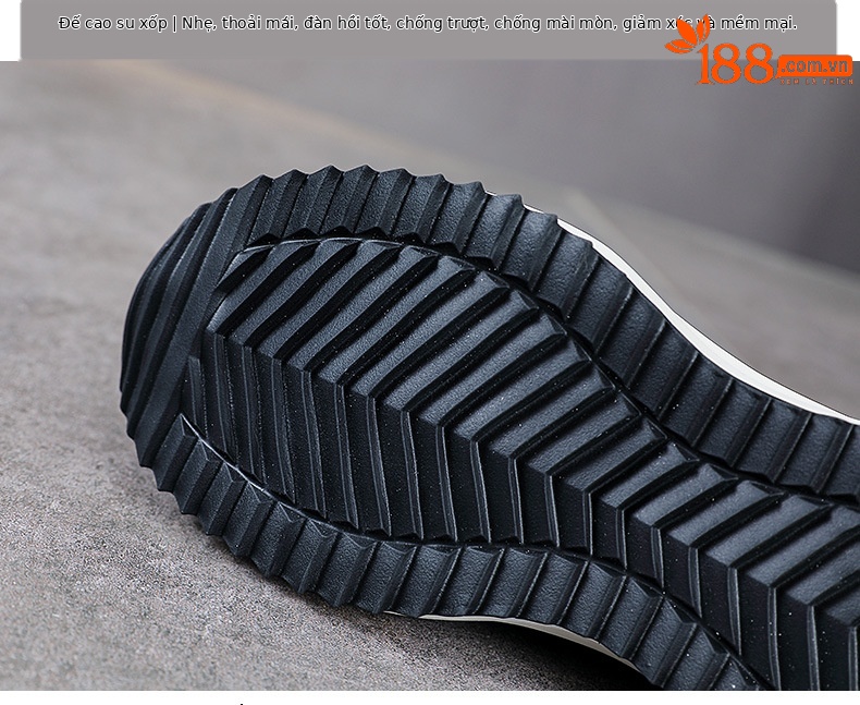 Giày sneaker nữ da bò đế dày cổ điển phong cách Agan — Đen trắng chi tiết 7