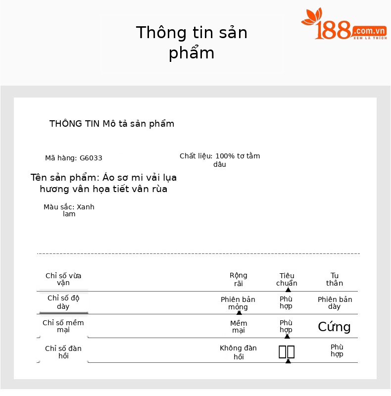Áo sơ mi nam ngắn tay lụa dâu tằm cao cấp họa tiết vân mây — Màu xanh lam G6033 chi tiết 6