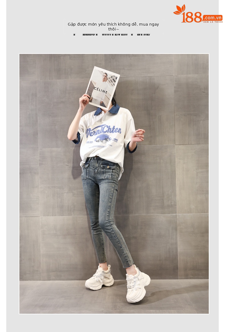 Giày sneaker nữ đế dày rhinestone lưới thoáng khí — Màu be chi tiết 6