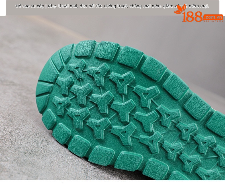 Giày sneaker chunky nữ đế dày phối màu da bò lưới thoáng khí — Màu xanh lục xám chi tiết 7