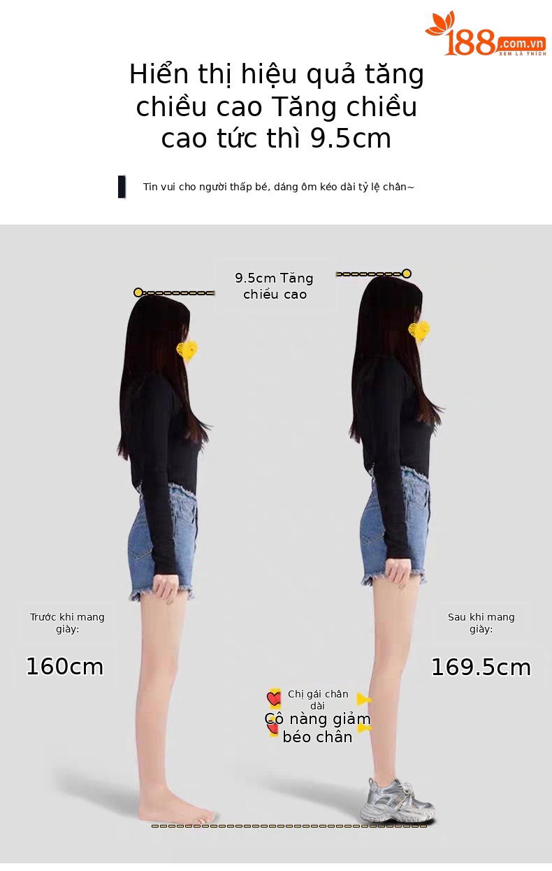 Giày sneaker nữ đế dày tăng chiều cao, phối ngọc trai và nơ, phong cách bánh xốp — Màu be chi tiết 4