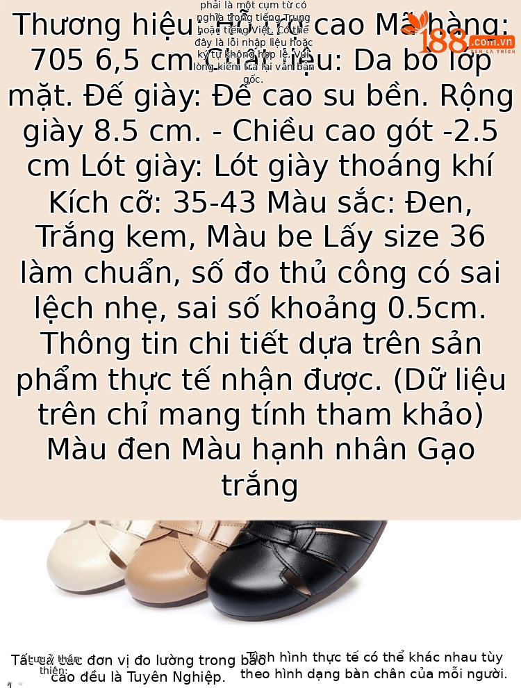 Dép sandal nữ xỏ ngón đế bệt thoải mái cho người già — Màu đen chi tiết 3