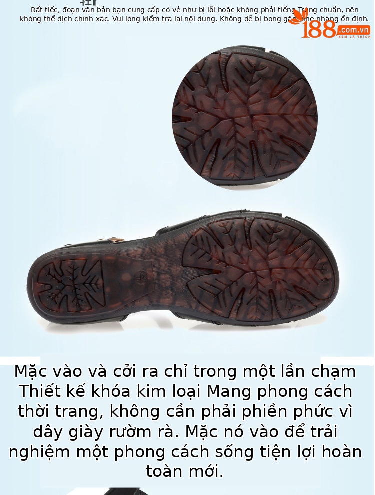 Dép sandal nữ xỏ ngón đế bệt thoải mái cho người già — Màu đen chi tiết 7