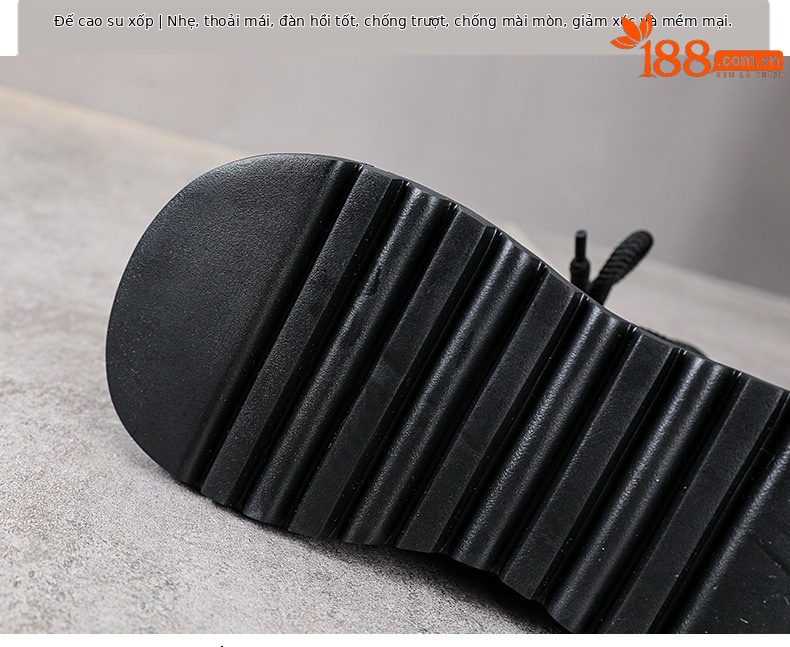 Sandal nữ đế dày da bò kiểu La Mã rỗng tăng chiều cao — đen chi tiết 7