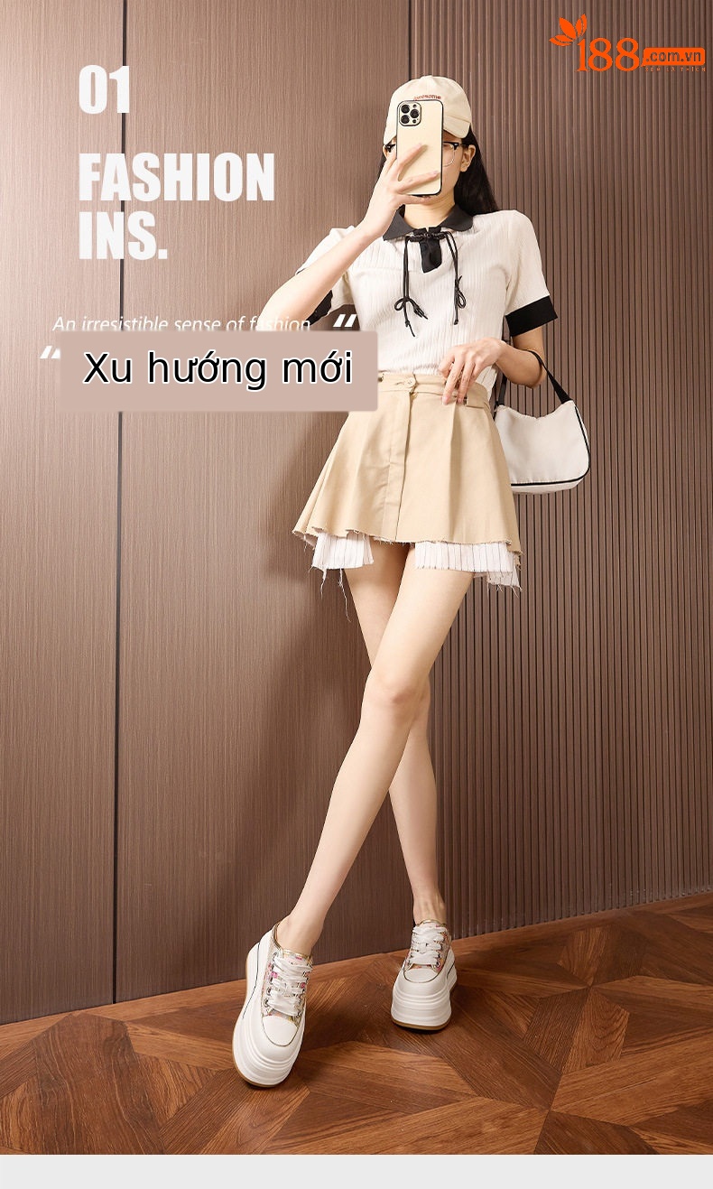 Sandal cao gót nữ hở mũi quai ngang đế dày, gót siêu cao 8 cm, phong cách thể thao — Trắng, Bạch kim chi tiết 2