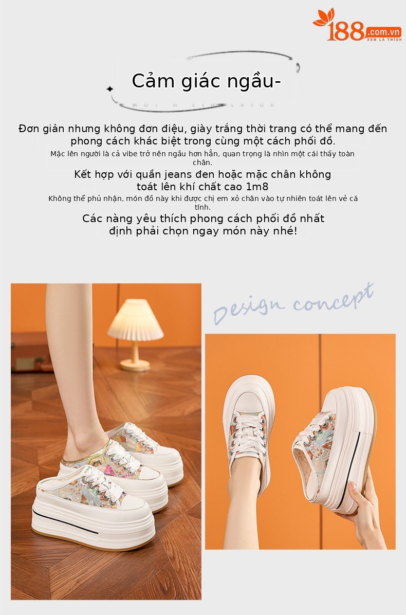 Sandal cao gót nữ hở mũi quai ngang đế dày, gót siêu cao 8 cm, phong cách thể thao — Trắng, Bạch kim chi tiết 4