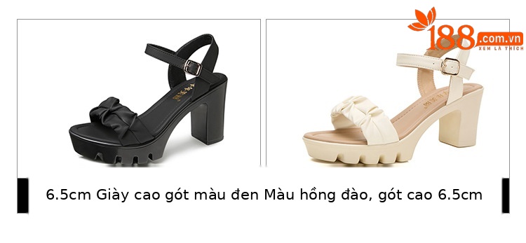 Sandal cao gót nữ đế platform gót vuông 8,5 cm mũi hở thời trang — Màu mơ 8,5 cm, Màu đen 8,5 cm, Màu đen 6.5cm, Màu mơ 6,5 cm chi tiết 6
