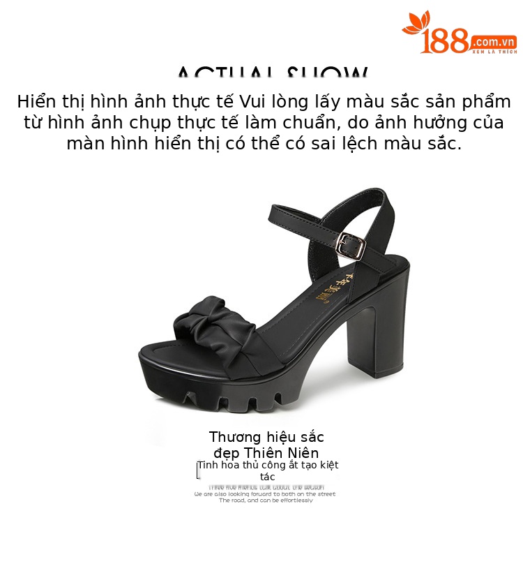 Sandal cao gót nữ đế platform gót vuông 8,5 cm mũi hở thời trang — Màu mơ 8,5 cm, Màu đen 8,5 cm, Màu đen 6.5cm, Màu mơ 6,5 cm chi tiết 18