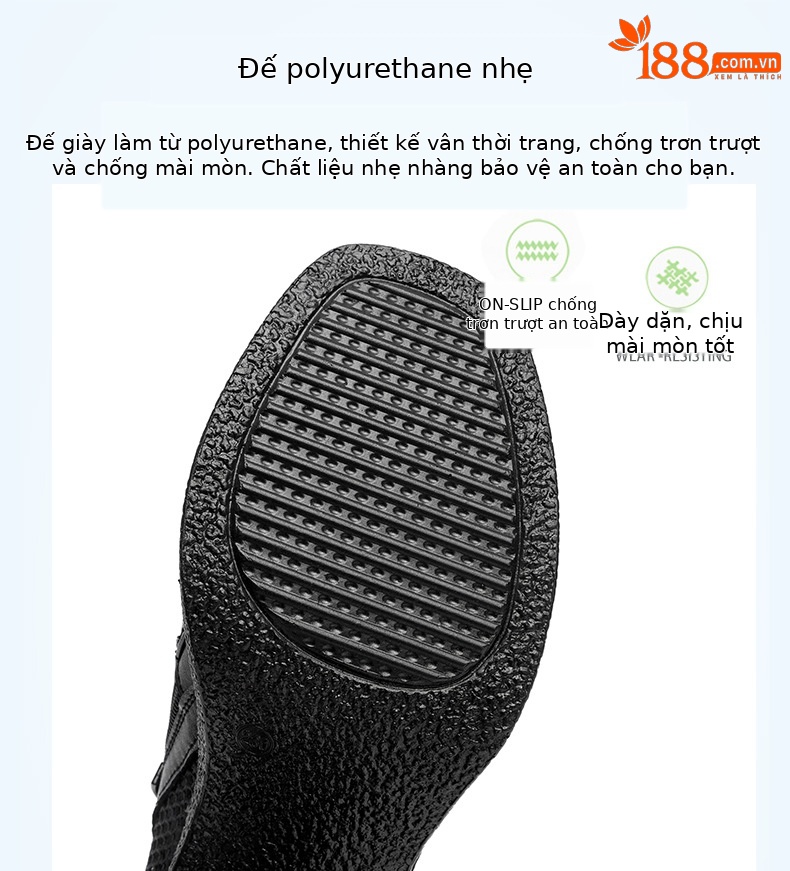 Giày sandal cao gót nữ da lưới mũi kín gót dày đế dày — đen chi tiết 18