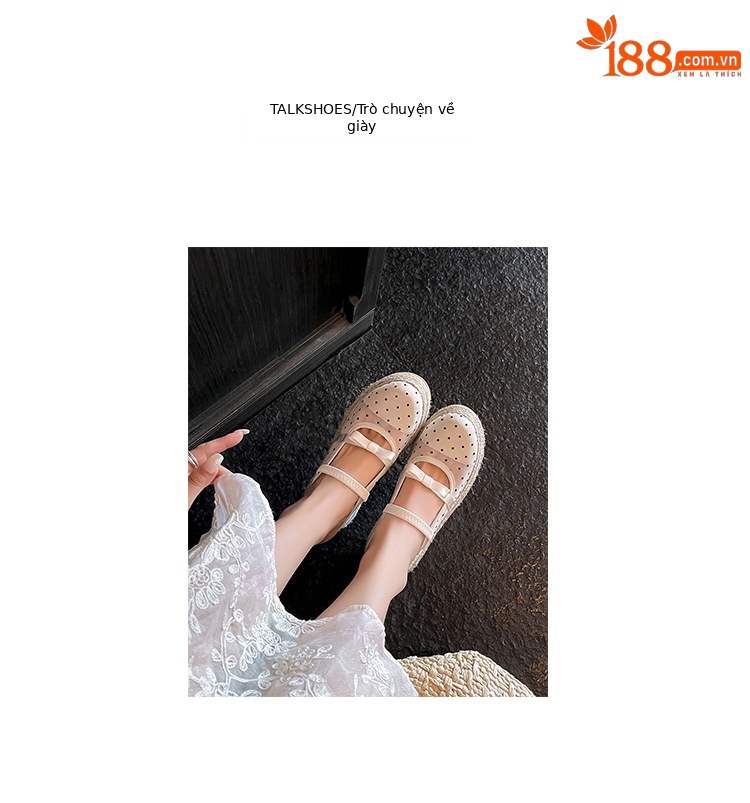 Xăng đan gót xuồng dệt đế dày 5cm bít mũi lưới phong cách nghỉ dưỡng — Lưới kim cương nóng, Lưới chấm bi, Lưới chi tiết 2