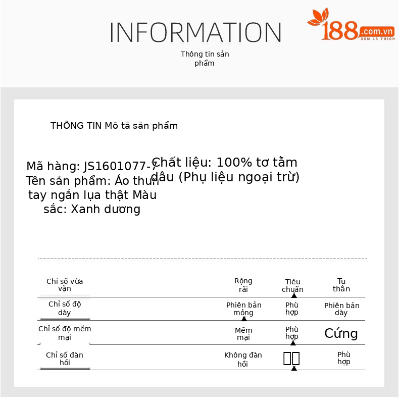 Áo polo nam tay ngắn lụa tơ tằm cao cấp cổ bẻ sọc kẻ — Màu xanh JS1601077-7 chi tiết 5