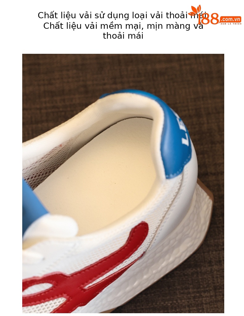 Giày sneaker nữ đế dày phong cách Forrest Gump thoáng khí lưới đơn tăng chiều cao — Màu hồng chi tiết 7