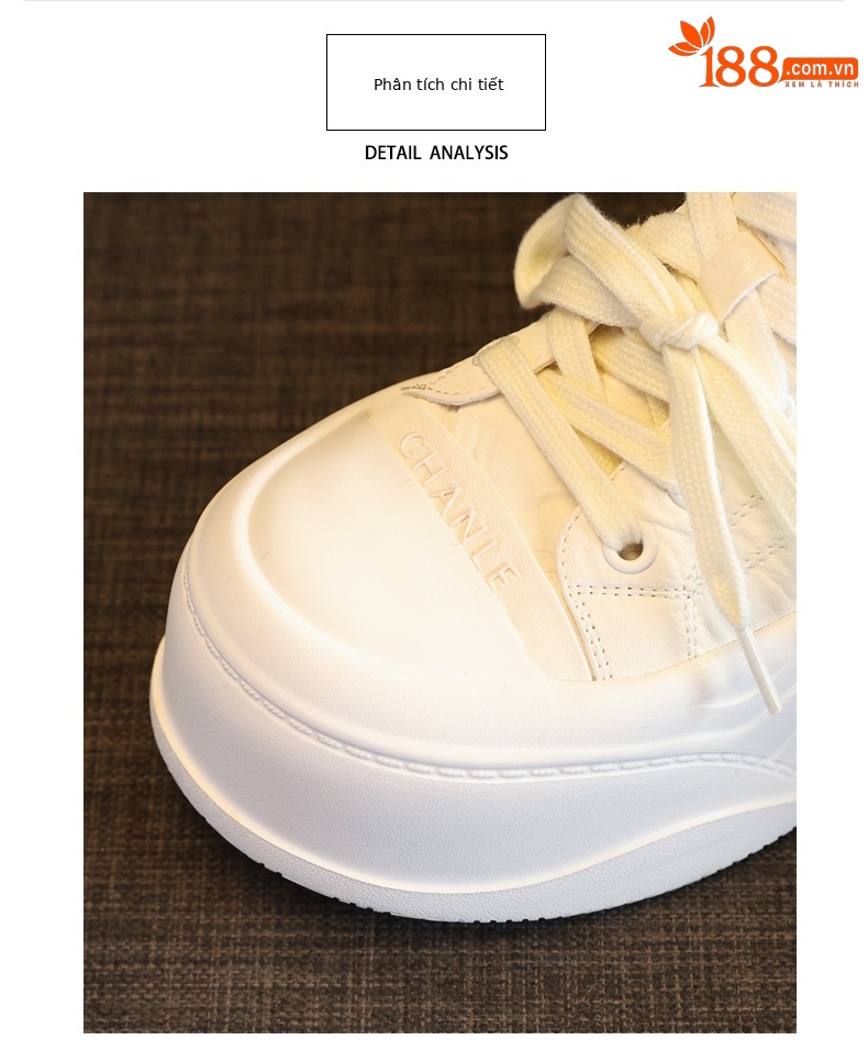 Giày sneaker nữ đế dày tăng chiều cao, mũi tròn bít, phong cách thể thao mùa hè 2025 — Màu be, Màu hồng, Màu vàng chi tiết 6
