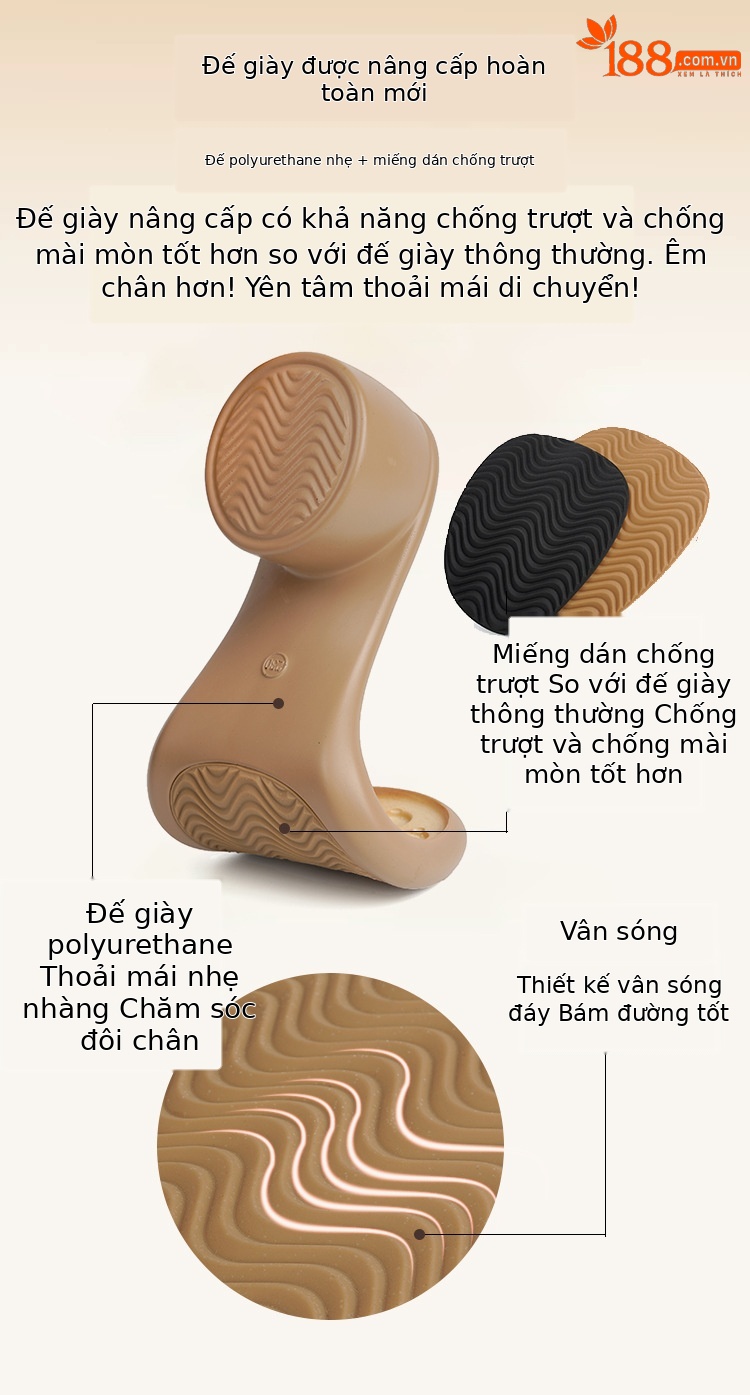 Giày cao gót nữ mũi nhọn da thật phong cách Trung Quốc — đen chi tiết 4