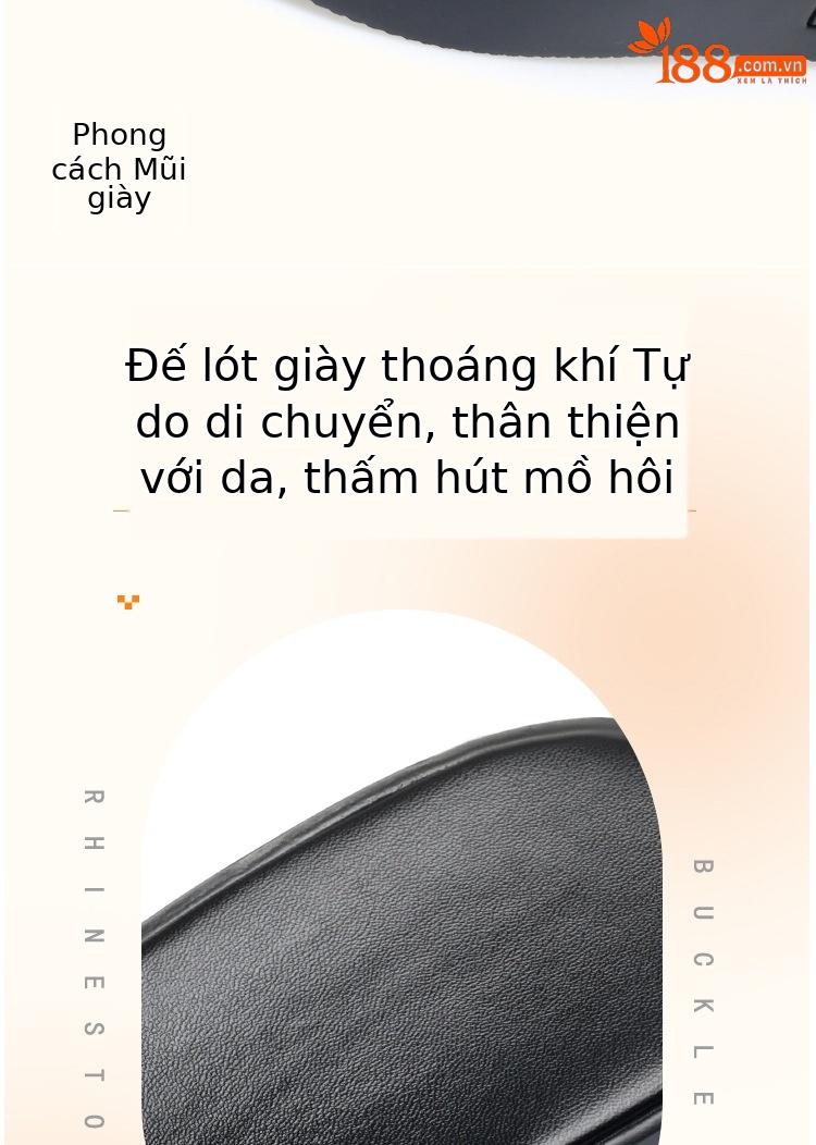 Dép lê mule nữ da thật đế xuồng dày mùa hè — màu be chi tiết 5