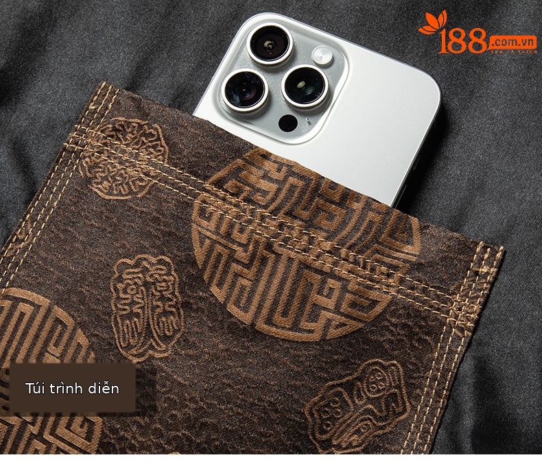 Áo sơ mi nam tay ngắn lụa phong cách Trung Hoa — G6027 màu đen chi tiết 15