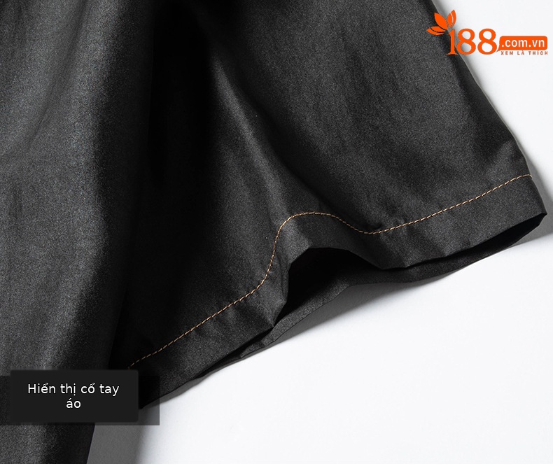 Áo sơ mi nam tay ngắn lụa phong cách Trung Hoa — G6027 màu đen chi tiết 16
