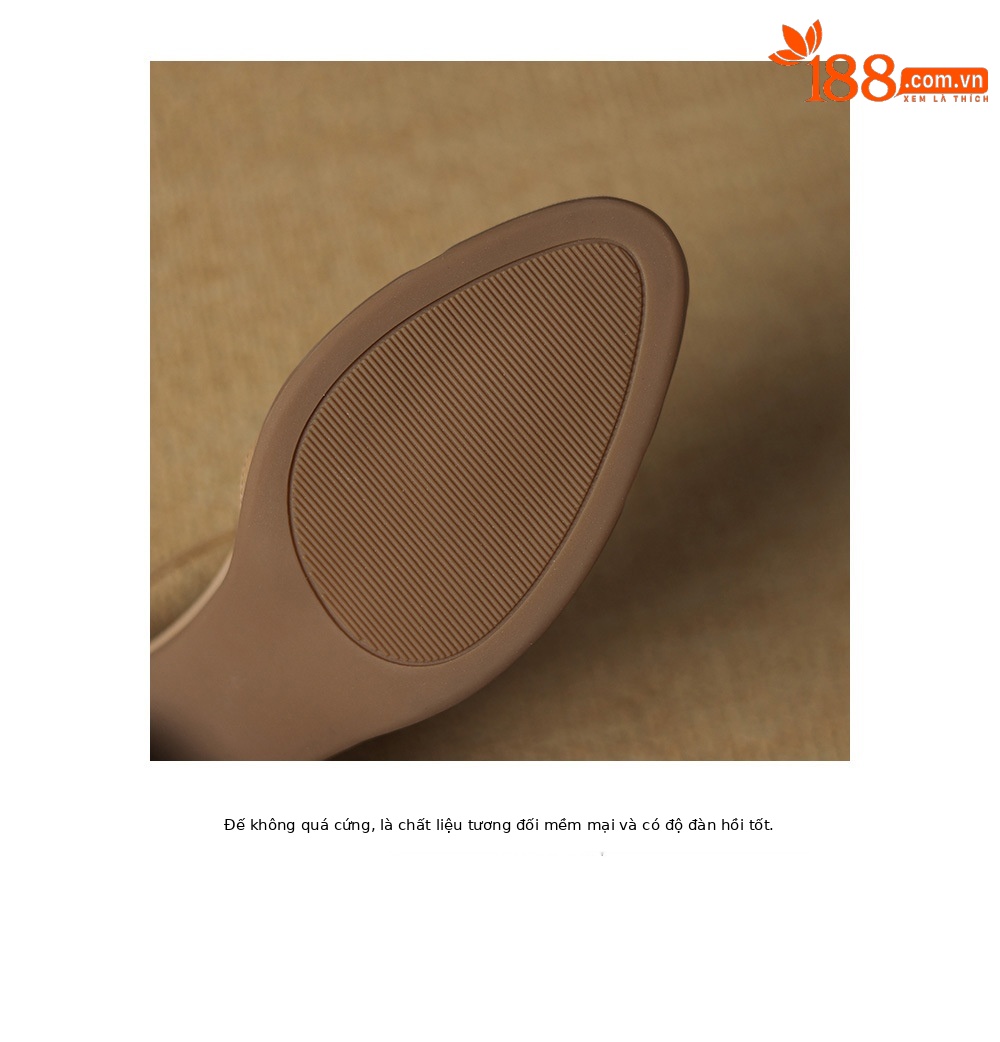 Sandal nữ da dê quai ngang khóa một dây, gót vừa 4,5 cm, mũi kín hở gót — Màu trắng nhạt chi tiết 20
