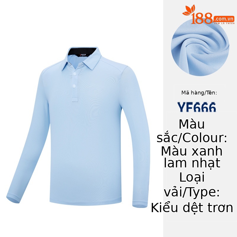 Áo thun dài tay bé trai đồng phục golf thể thao — YF666-Tay áo dài bé trai màu xanh nhạt, YF666-tay dài bé trai màu xanh nước ta, YF666-Tay áo dài bé trai màu trắng