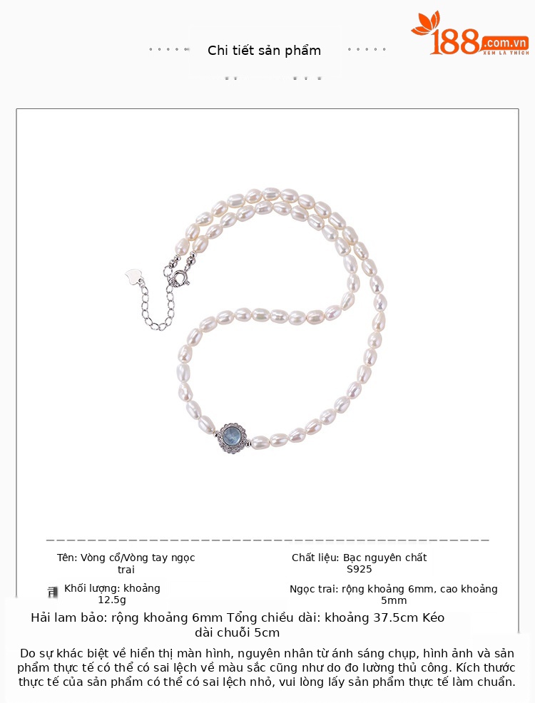Vòng tay bạc S925 đính ngọc trai nước ngọt thiết kế cung điện gấp đôi — Một chiếc chi tiết 2