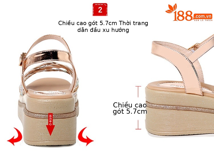 Giày cao gót nữ đế xuồng platform mềm mùa hè 2024 — JST 1909 vàng, GQ 23801 màu đen, JST 1909 màu đen, GQ 23801m màu chi tiết 7