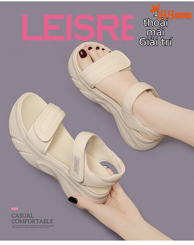 Dép sandal nữ bầu đế dày mềm thể thao mùa hè 2025, gót 4–6.5 cm — JST 1968m màu gót cao 4.5, JST 1611 gót cao màu xanh đen 4, JST 9819 gót cao màu xanh đen 4, JST 2001m màu Chiều cao gót 5 chi tiết 2